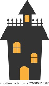 Vector illustration of haunting house in cartoon style for Halloween design
