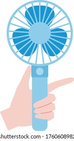Vector illustration of have a portable fan