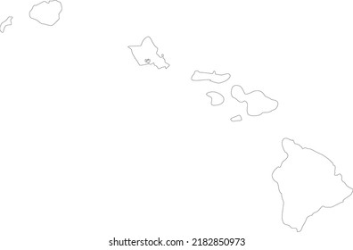 Vector Illustration Of Hawaii Islands Map