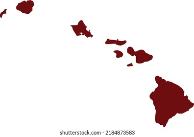 Vector Illustration Of Hawaii Islands Map