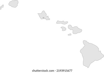 Vector Illustration Of Hawaii Islands Map