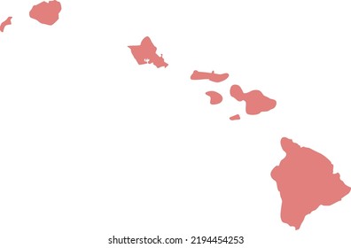 Vector Illustration Of Hawaii Islands Map