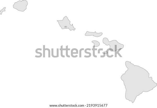 Vector Illustration Hawaii Islands Map Stock Vector (Royalty Free ...