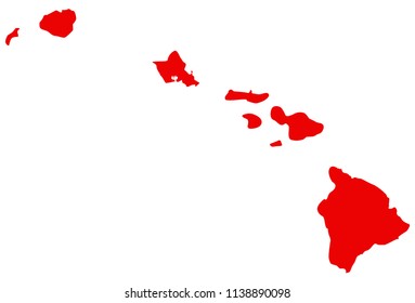 vector illustration of Hawaii map