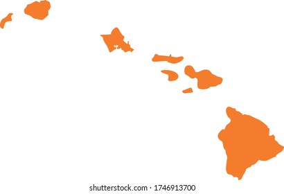 vector illustration of Hawaii map