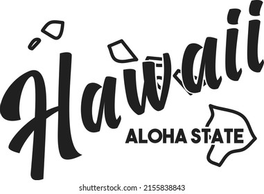 Vector Illustration Hawaii Nickname Aloha State Stock Vector (Royalty ...