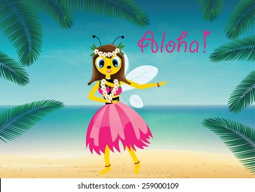 Vector illustration of hawaiian bee 