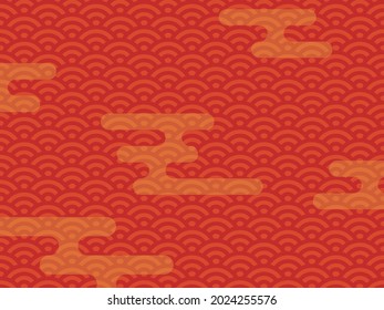 Vector Illustration Of Haze On Red Qinghai Wave Pattern