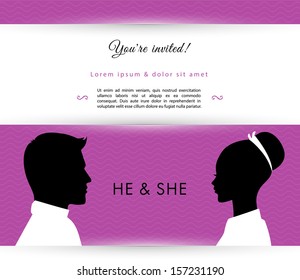Vector illustration of He & She