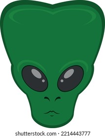 Vector illustration of the head of an alien or extraterrestrial cartoon