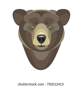 vector illustration head bear on white background.