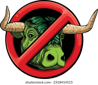 vector illustration of head bull colored design