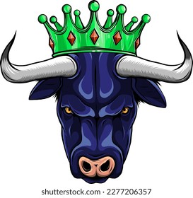 vector illustration of head bull on white background. digita design hand draw