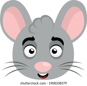 Vector illustration of the head of a cartoon mouse