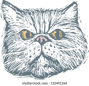 Vector illustration of the head of a cat