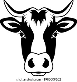 Eine Vektorgrafik der Kopfkuh kann ein Maskottchen oder Logo sein