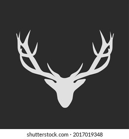 Vector illustration of head of deer logo illustration design, silhouette logo design. minimalist logo design. Eps. 