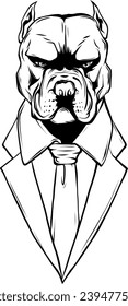 vector illustration of head dog