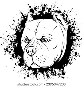 vector illustration of head dog