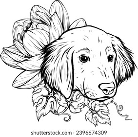 vector illustration of head dog