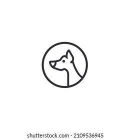 Vector illustration of head dog icon