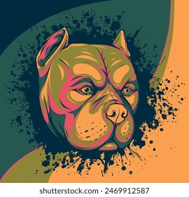 vector illustration of head dog on white background