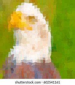 Vector illustration. Head of eagle. American proud. Geometric art.