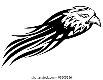 Vector illustration head eagle sketch tattoo