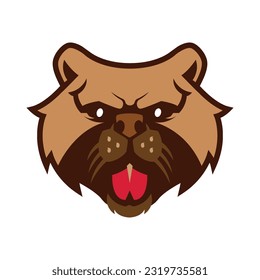 ilustración vectorial de la cabeza de un oso pardo feroz