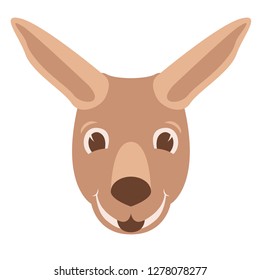 vector illustration. head kangaroo. flat style, front side.