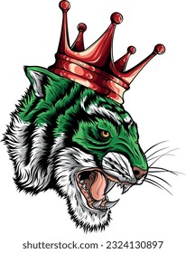 ilustración vectorial de la cabeza de un león con una corona