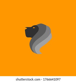 Vector illustration of head lion icon