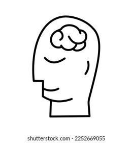 Vector Illustration of a Head of a Meditating Man