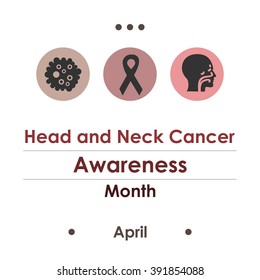 Vector Illustration / Head And Neck Cancer Awareness Month