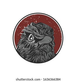 Vector illustration Head Raven Art