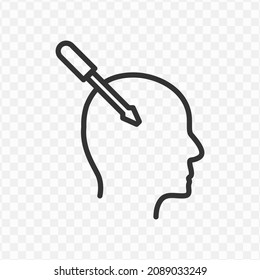 Vector illustration of head screwdriver icon in dark color and transparent background(png).