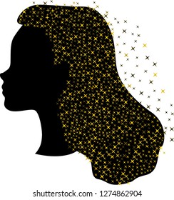 
vector illustration, head silhouette, girl