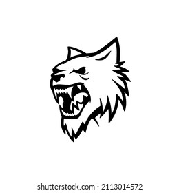 Vector illustration head of a wolf icon