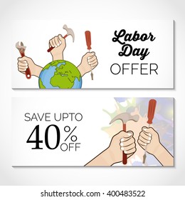 Vector illustration of a Header for Happy Labor Day.