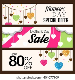 Vector illustration of a Header for Happy Mother's Day.