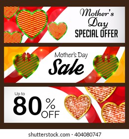 Vector illustration of a Header for Happy Mother's Day.