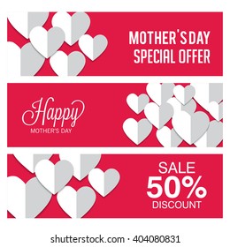 Vector illustration of a Header for Happy Mother's Day.