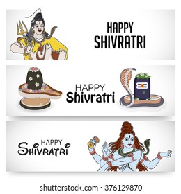 Vector illustration of a Header for Happy Shivratri.