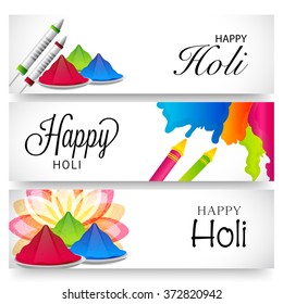 Vector illustration of a Header for Indian Festival Holi celebration.