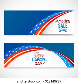 Vector illustration a header of Labor Day sale.