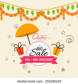Vector illustration a header for Onam sale.