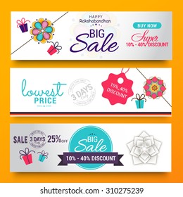 vector illustration a header  for Raksha Bandhan Sale.