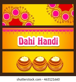 Vector illustration of a Header/Banner for Happy Krishna Janmashtami.