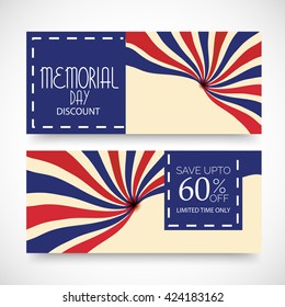 Vector illustration of a header/banner for Happy Memorial Day.