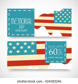 Vector illustration of a header/banner for Happy Memorial Day.
